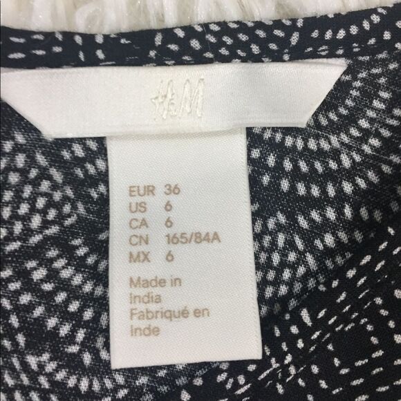 H&M Short Sleeve Black White Dot Dress Size 6 - Picture 5 of 6